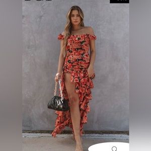 Brand New - Vici Dolls Floral Print Ruffle Dress